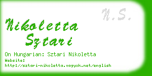 nikoletta sztari business card